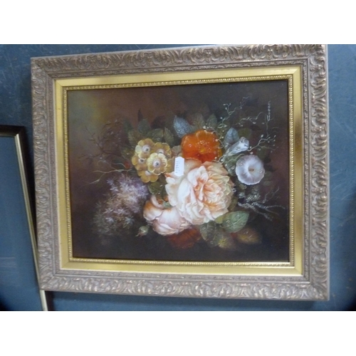 100 - Collection of framed prints and pictures including floral still life, country views etc.