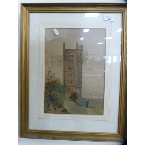 102 - 19th Century SchoolPreston TowerWatercolour.