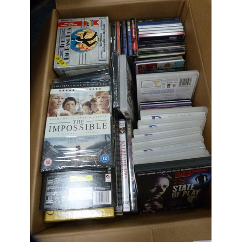 126 - Collection of DVDs to include Danielle Steel, movies, also assorted CDs etc.