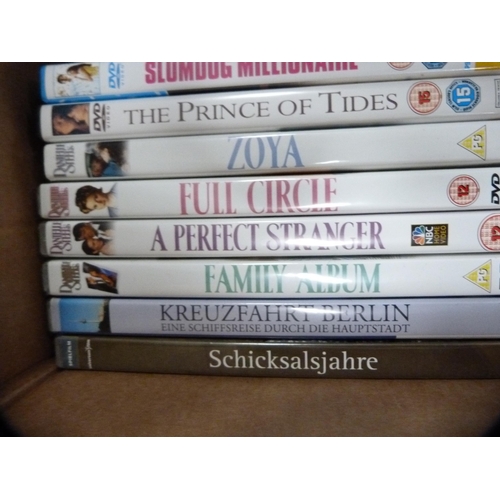 126 - Collection of DVDs to include Danielle Steel, movies, also assorted CDs etc.