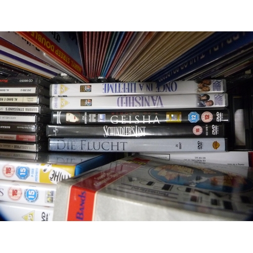 126 - Collection of DVDs to include Danielle Steel, movies, also assorted CDs etc.