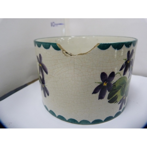 135 - Wemyss Ware floral decorated box and cover and a Wemyss Ware thistle decorated bowl retailed by T Go... 