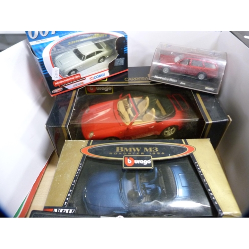 158 - Group of diecast cars to include Ferrari, Mini Cooper, James Bond Thunderball Aston Martin DB5, Bura... 