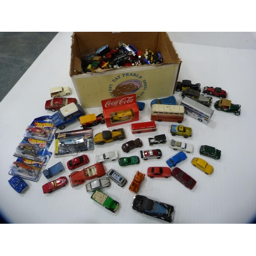 163 - Carton containing a large quantity of miscellaneous diecast cars and vehicles to include examples by... 