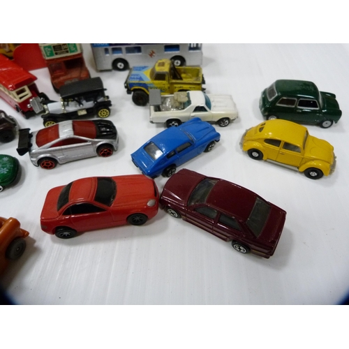 163 - Carton containing a large quantity of miscellaneous diecast cars and vehicles to include examples by... 