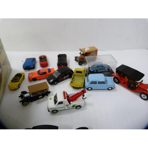 163 - Carton containing a large quantity of miscellaneous diecast cars and vehicles to include examples by... 