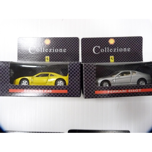 165 - Eight boxed assorted Shell Collection Ferrari diecast cars and a boxed Ferrari 456GT by the Classic ... 