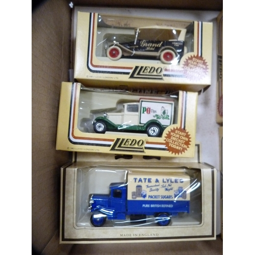 167 - Two cartons containing assorted diecast cars and vehicles to include examples by Days Gone, Lledo, C... 