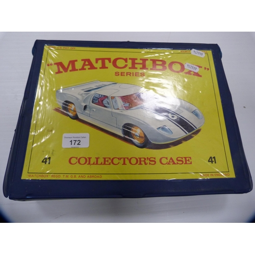 172 - Matchbox Series collector's case 41 containing assorted model cars, buses and lorries etc .