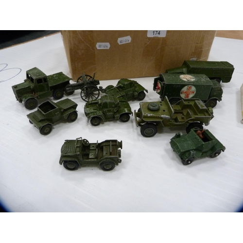 174 - Carton containing assorted vintage diecast models to include a Corgi Major Toys Chipperfield's Circu... 