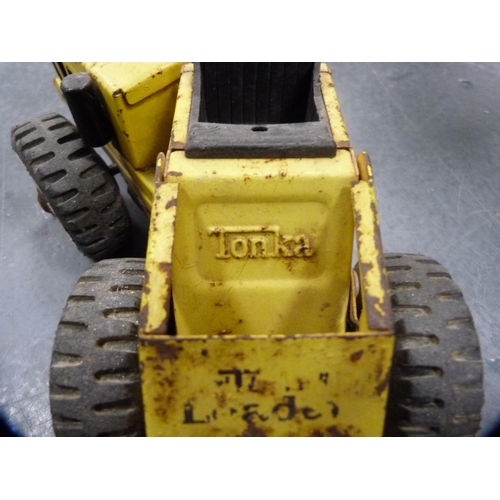 177A - Tonka 'Mighty Shovel' truck, a dumper and a smaller Tonka truck, 'The Loader'.  (3)