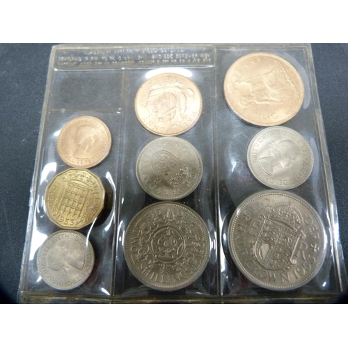 199 - Assorted coinage to include two 1951 Festival of Britain boxed coins, 1930s crowns, nursing medal wi... 