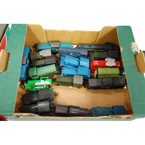 209 - Carton containing OO gauge diesel locomotives and shunters to include two Hornby class 0F LMS 0-4-0 ... 