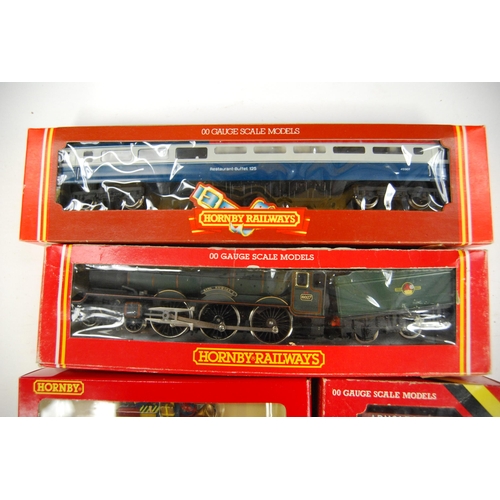 218 - Hornby: boxed OO gauge locomotives and rolling stock to include BR Intercity Mk III buffet coach R42... 