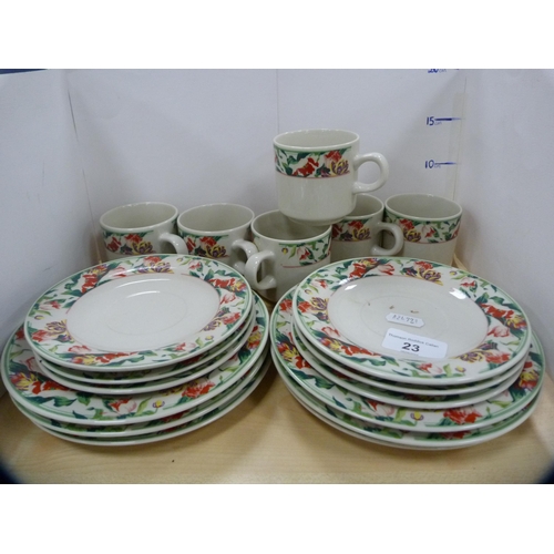 23 - Czechoslovakian lustre part tea set, and a part tea and dinner set.