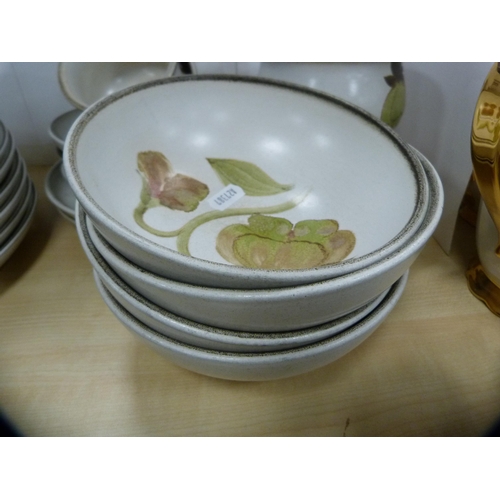 25 - Denby floral decorated part breakfast set.