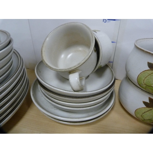 25 - Denby floral decorated part breakfast set.