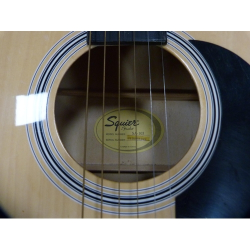 296 - Fender Squier SA-105 acoustic guitar, serial no. 0120904233.