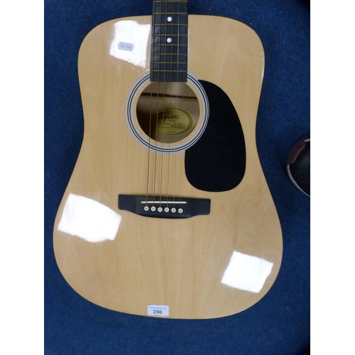 296 - Fender Squier SA-105 acoustic guitar, serial no. 0120904233.