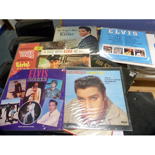 300 - Collection of pop and rock vinyl records to include Elvis Presley and The Beatles.