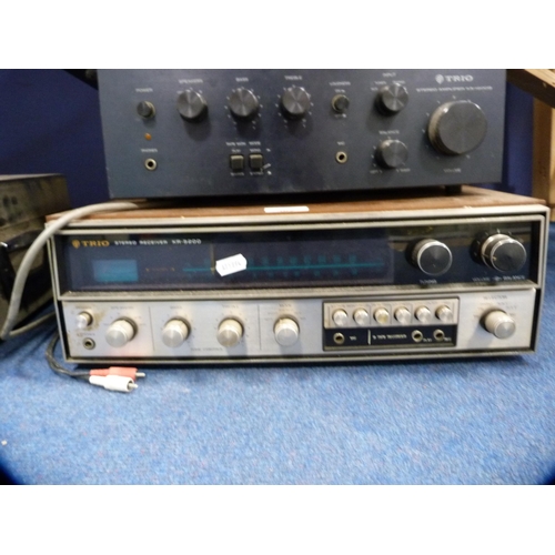 302 - Trio KR-5200 stereo receiver, Trio KA-1200B stereo amplifier and a Pioneer PL-223 auto return stereo... 