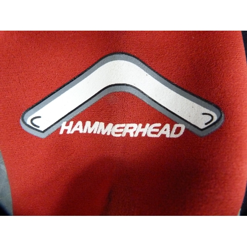 306 - Hammerhead wetsuit, size XL, and a fishing vest.