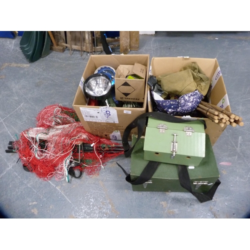 307 - Collection of ferreting equipment to include nets, maps, ferret finders, lamps etc.