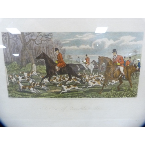 31 - Framed hunting print, print after Lowry and various other prints.