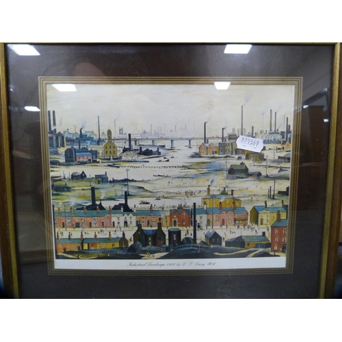 31 - Framed hunting print, print after Lowry and various other prints.