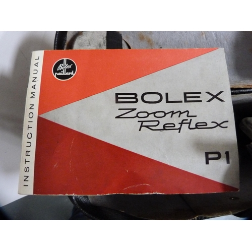 311 - Bolex Zoom Reflex P1 cine camera with instruction manual and fitted case.