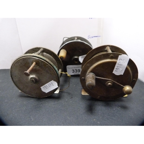 339 - Three vintage fly fishing reels of small size.  (3)