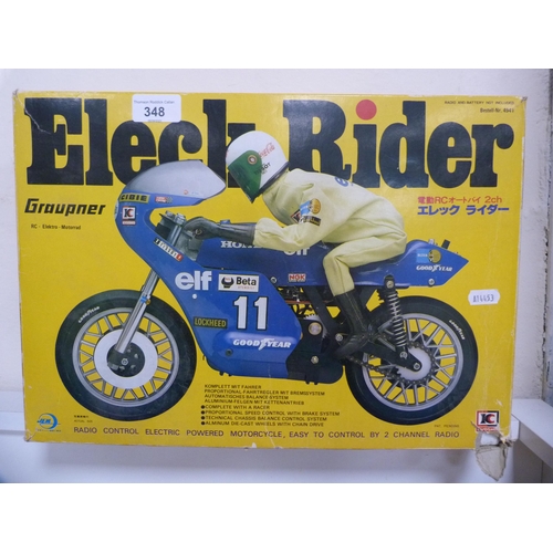 348 - Vintage Kyosho Graupner Kraft Eleck Rider radio control motorcycle, boxed.