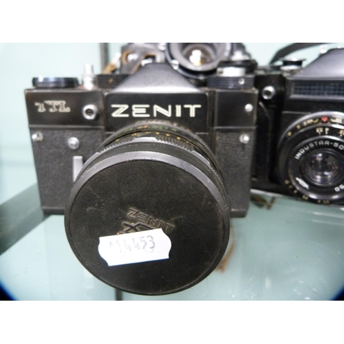 358 - Four Zenit cameras to include a 12 XP, TTL, Zenit E, and 12S.  (4)