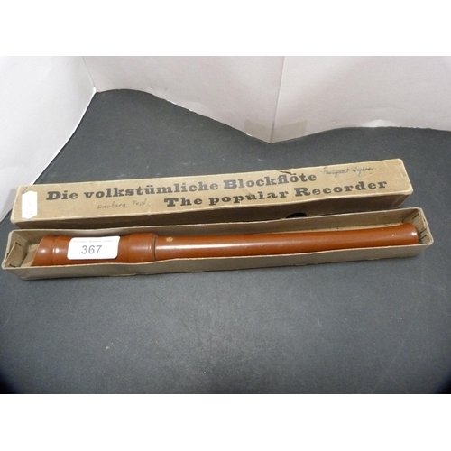 367 - 'The Popular' recorder, with original box.