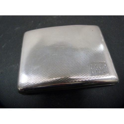 372 - Silver cigarette case, hallmarks for Birmingham 1930, monogrammed, 136g.