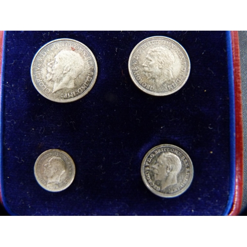 376 - 1930 Maundy coin set comprising a one penny, two pence, threepence and four pence, in original toole... 