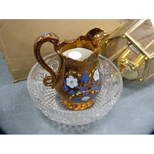 38 - Collection of decorative items to include novelty teapot, fruit moulded jug, storage jars etc.