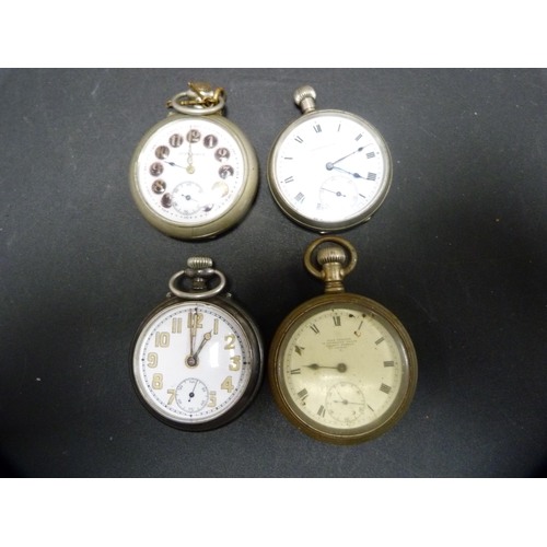 382 - Four antique gunmetal and nickel pocket watches to include an example by John Forrest of London, ano... 