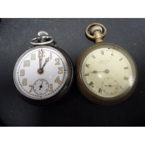 382 - Four antique gunmetal and nickel pocket watches to include an example by John Forrest of London, ano... 