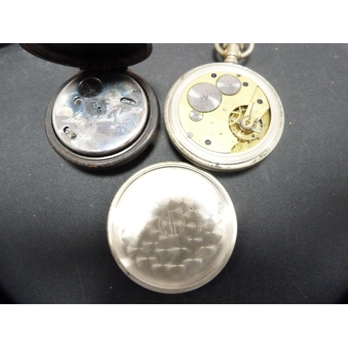 382 - Four antique gunmetal and nickel pocket watches to include an example by John Forrest of London, ano... 