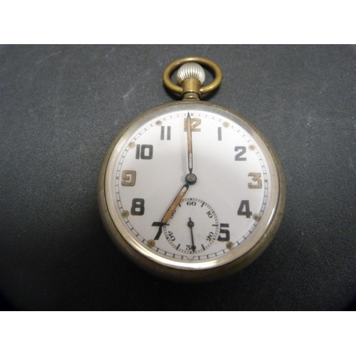 385 - Two military issue pocket watches, one by Leonidas, both stamped to the reverse G.S.T.P with broad a... 