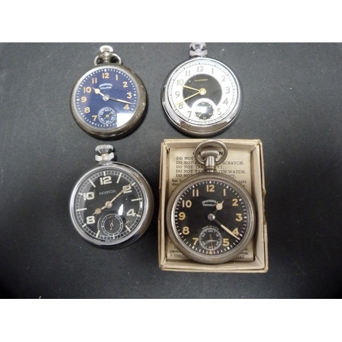 386 - Four vintage Ingersoll pocket watches, Eclipse, Radiolite with original box, and two others.  (... 