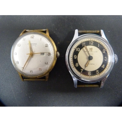 390 - Six manual wind and automatic gent's watches, c. 1960s/70s, to include Junghans 17 jewels, Rutina 30... 