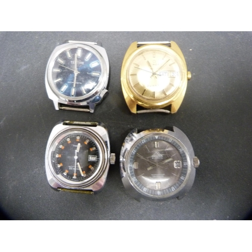 391 - Three manual wind gent's watches, c. 1960s/70s, to include Teltime, Timex 24 metres water resister, ... 