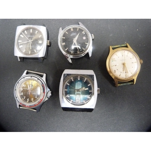 394 - Five manual wind gent's watches, c. 1960s/70s, to include Ingersoll 5 jewels, Prestige, Vostok 17 je... 