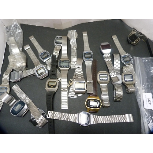 401 - Large collection of quartz digital watches to include Timex, Flight, Saxon, Dallas, OSS, Riva etc.,&... 