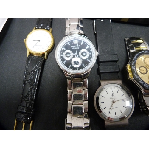 402 - Group of modern ladies' and gent's quartz and other wristwatches to include Soul, Calvin Klein, manu... 