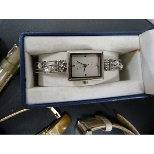 402 - Group of modern ladies' and gent's quartz and other wristwatches to include Soul, Calvin Klein, manu... 