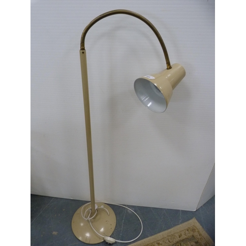 409 - Retro gooseneck angle poise floor lamp on a painted base.