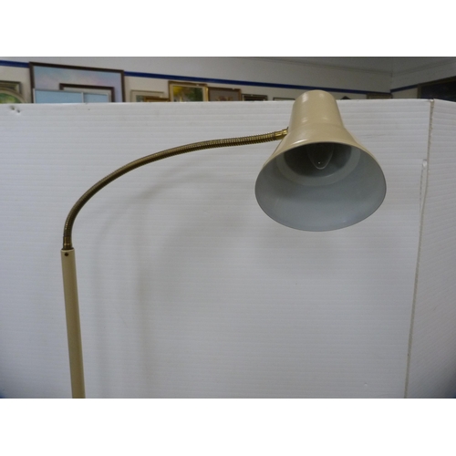 409 - Retro gooseneck angle poise floor lamp on a painted base.